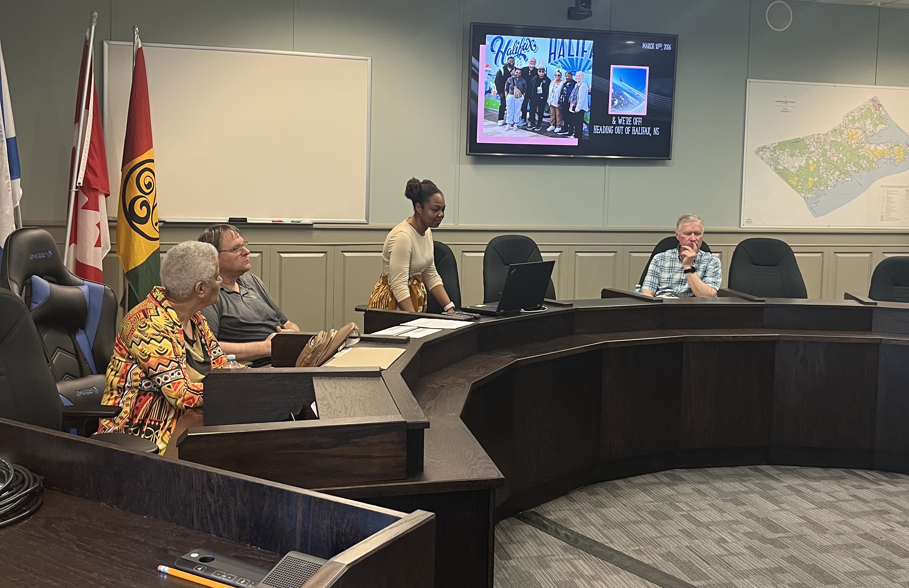 Members of the African Pilgrimage Committee share their experiences from the “Back to Our Roots” pilgrimage to Ghana with municipal staff and Council during a Lunch & Learn session.